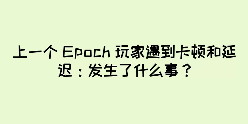 上一个 Epoch 玩家遇到卡顿和延迟：发生了什么事？